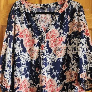 Flowing floral shirt